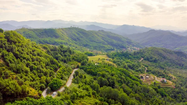 Italy Province Spezia Mountain Wooded Landscape View Aerial View — 스톡 사진