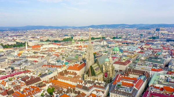 Wien Stephansdom Deutschland Stephansdom Katholische Kathedrale Das Nationalsymbol Österreichs Luftaufnahme — Stockfoto