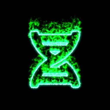 Sembol DNA 'sı yeşil ateşte yanıyor.  