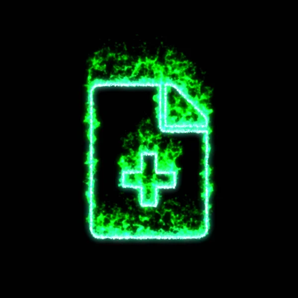 Symbol Soubor Lékařské Popáleniny Zeleném Ohni — Stock fotografie