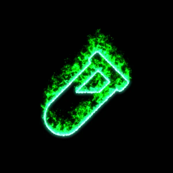 Simbolo Fiala Brucia Nel Fuoco Verde — Foto Stock