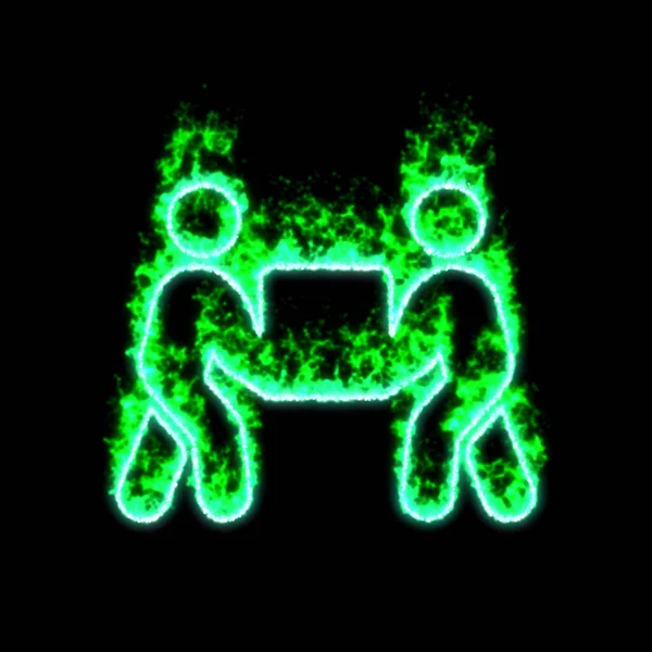 Symbole Que Portent Les Gens Brûle Dans Feu Vert — Photo