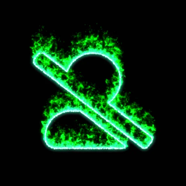 Het Symbool Gebruiker Slash Brandt Groen Vuur — Stockfoto