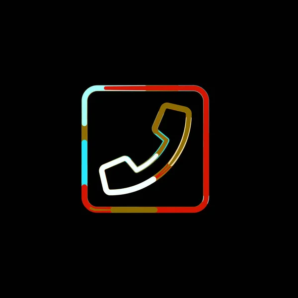 Symbool Telefoon Vierkant Uit Multi Gekleurde Cirkels Strepen Rood Bruin — Stockfoto