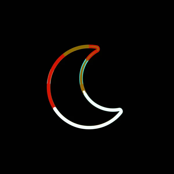 Symbol Moon Multi Colored Circles Stripes Red Brown Blue White — Stock Photo, Image