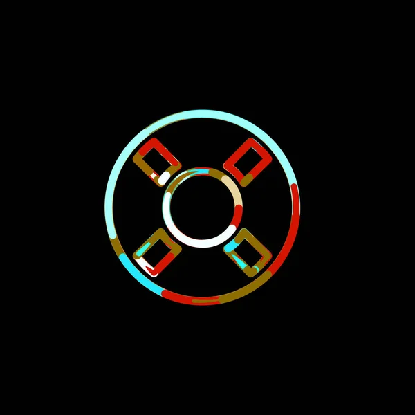 Σύμβολο Δαχτυλίδι Ζωής Από Πολύχρωμους Κύκλους Και Ρίγες Κόκκινο Καφέ — Φωτογραφία Αρχείου