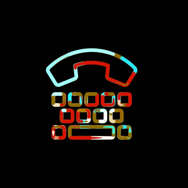 Σύμβολο Tty Από Πολύχρωμα Κύκλους Και Ρίγες Κόκκινο Καφέ Μπλε — Φωτογραφία Αρχείου