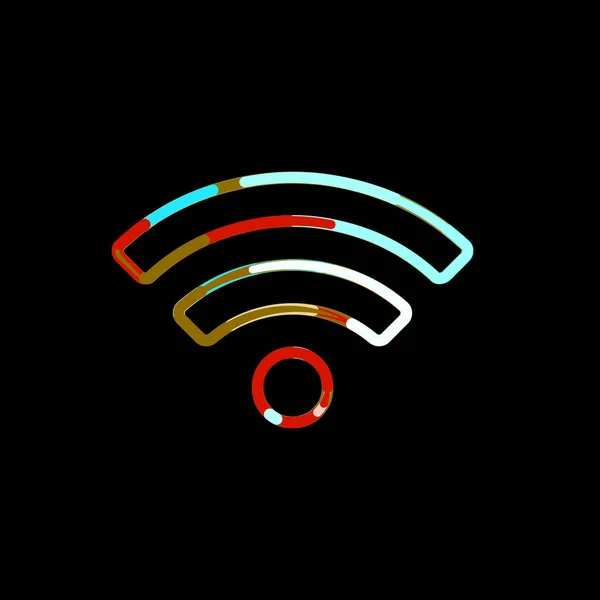 Symbol Wifi Mnohobarevných Kruhů Pruhů Červená Hnědá Modrá Bílá — Stock fotografie
