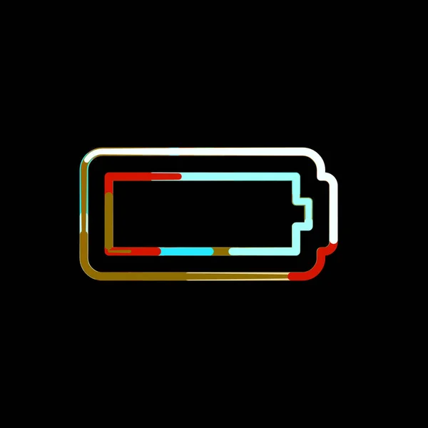 Symbol Battery Empty Multi Colored Circles Stripes Red Brown Blue — Stock Photo, Image