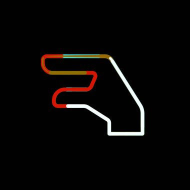 Çok renkli daireler ve çizgilerden sembol el kertenkelesi. Kırmızı, kahverengi, mavi, beyaz  