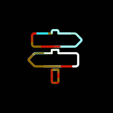 Çok renkli daireler ve çizgilerden sembol levhası. Kırmızı, kahverengi, mavi, beyaz  