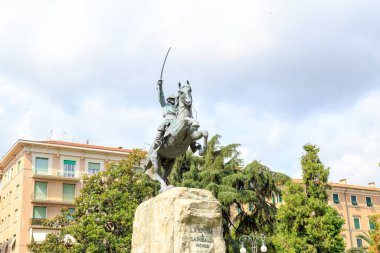La Spezia, İtalya. Antonio Garella tarafından yaratılan Giuseppe Garibaldi Anıtı (1862 - 1919))