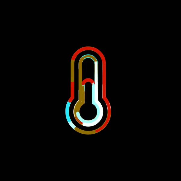 색깔의 줄무늬의 절반을 상징하는 온도계 — 스톡 사진