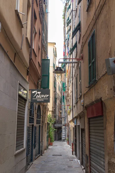 Génova Italia Julio 2019 Laberintos Calles Estrechas Callejones Ciudad Vieja — Foto de Stock