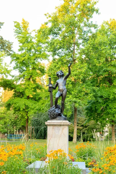 Geneva Switzerland David Thanks God Victory Goliath Sculptor Jean Etienne — Stockfoto