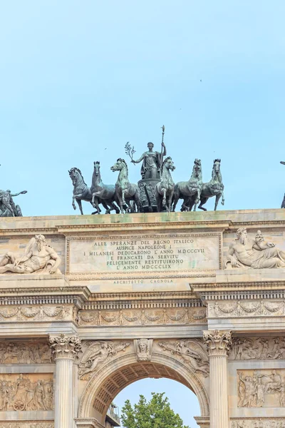 Milano Italia Arco Della Pace Uno Dei Principali Monumenti Neoclassici — Foto Stock