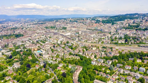 Lausanne Zwitserland Vlucht Het Centrale Deel Van Stad Kust Van — Stockfoto