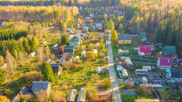 Village Vacances Dans Banlieue Ville Ekaterinbourg Oural Russie Automne Coucher — Photo