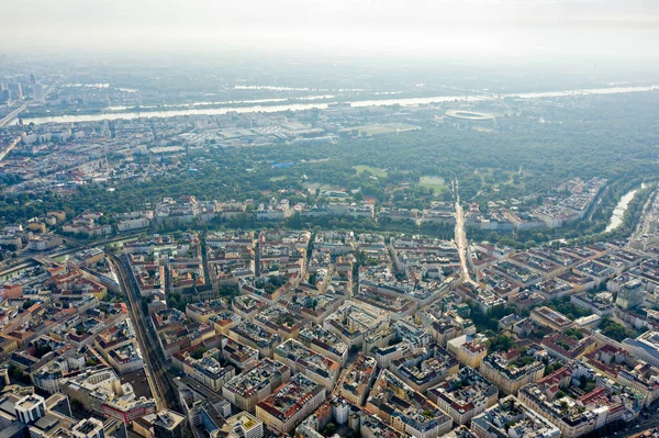 Вена Австрия Панорама Города Воздуха Историческая Часть Дунай Дунайский Канал — стоковое фото