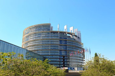 Strasbourg, Fransa - 5 Temmuz 2019: Parlement Europeen Binası