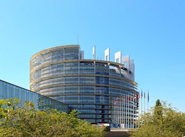 Strasbourg, Fransa - 5 Temmuz 2019: Parlement Europeen Binası