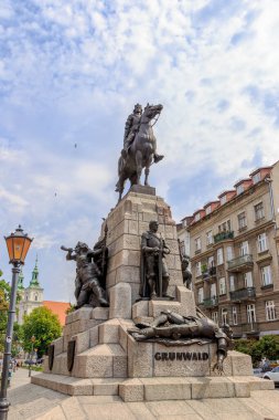 Krakow, Poland - July 21, 2019: Grunwald Monument. architect and sculptor Antoni Wiwulski (1877 - 1919)