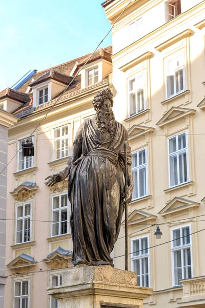 Wien Österreich Juli 2019 Mosesbrunnen Brunnen Und Skulptur Stehen Vor — Stockfoto