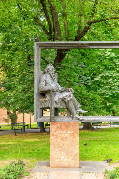 Cracovia Polonia Julio 2019 Monumento Jan Matejko Monumento Pintor Polaco —  Fotos de Stock