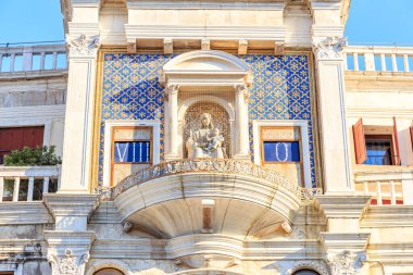 Venedik, İtalya. St. Mark Saat Kulesi (Torre dell 'Orologio). Erken Rönesans 'ın mimari anıtı. Şehrin en ünlü manzaralarından biri.