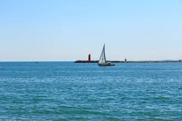 Venecia Italia Yate Vela Golfo Venecia — Foto de Stock