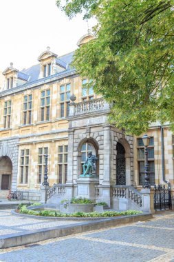 Antwerp, Belgium - July 2, 2019: Hendrik Conscience Statue near the Hendrik Conscience Heritage Library