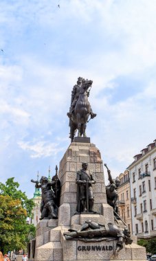 Krakow, Poland - July 21, 2019: Grunwald Monument. architect and sculptor Antoni Wiwulski (1877 - 1919)
