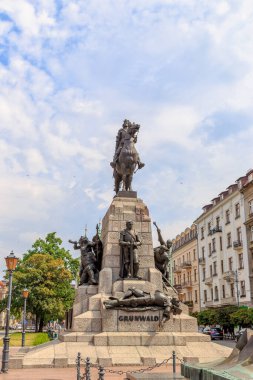 Krakow, Poland - July 21, 2019: Grunwald Monument. architect and sculptor Antoni Wiwulski (1877 - 1919)