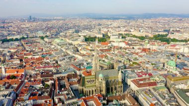 Viyana, Avusturya. St. Stephen Katedrali (Almanya: Stephansdom). Katolik Katedrali - Avusturya 'nın ulusal sembolü, Havadan Bakış  
