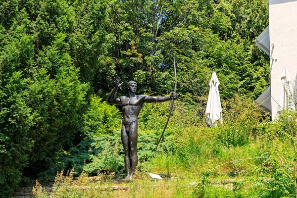 Lausanne Switzerland July 2019 Park Olympic Museum Lausanne Archery Bronze — Stock Photo, Image