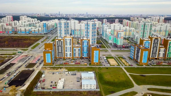 Jekaterinburg Russland Oktober 2019 Neue Straße Mit Wohnhäusern Neues Baugebiet — Stockfoto