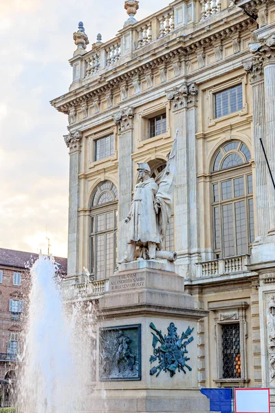 Turin Italy Monument All Alfiere Dell Esercito Sardo Performed Sculptor — Stock Photo, Image