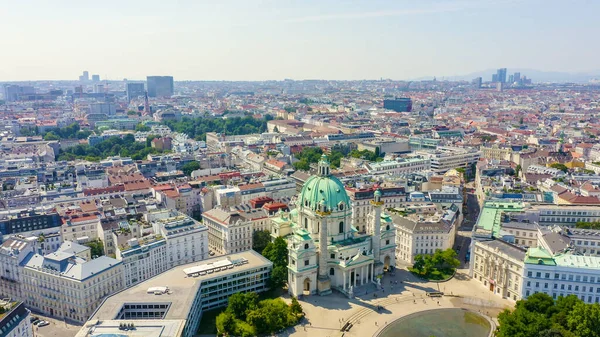 Wiedeń Austria Karlskirche Kościół Katolicki Położony Południowej Części Karlsplatz Wiedniu — Zdjęcie stockowe