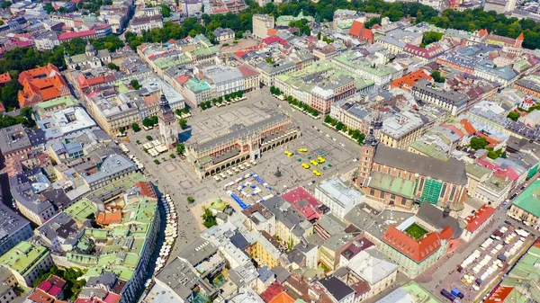 Krakow Polen Stora Torget 1300 Talets Stora Torg Utsikt Över — Stockfoto