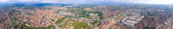 Verona Italia Panorama Parte Histórica Verona Desde Aire —  Fotos de Stock