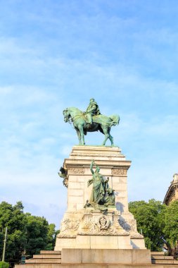 Milan, İtalya. Giuseppe Garibaldi anıtı. Heykeltıraş Ettore Ximenes (1855 - 1926)
