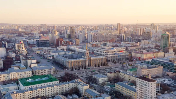 러시아 Ekaterinburg 2020 예카테린부르크 City Hall 공중에서 — 스톡 사진