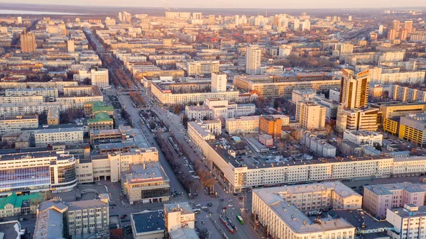 Ekaterinburg Russia March 2020 Central Street City Lenin Avenue Square — Stock Photo, Image