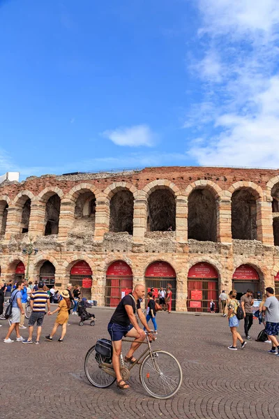 Verona Italia Iulie 2019 Arena Verona Amfiteatru Bine Conservat Din — Fotografie, imagine de stoc