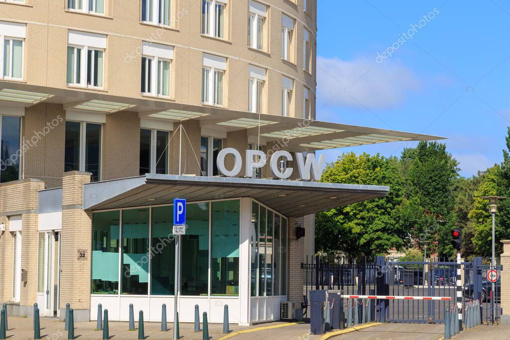 Netherlands, The Hague - July 1, 2019: Organization for the Prohibition of Chemical Weapons (OPCW)