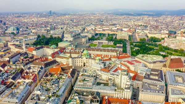 Wien Michaellerplatz Hofburg Flug Über Die Stadt Wien Luftaufnahme — Stockfoto