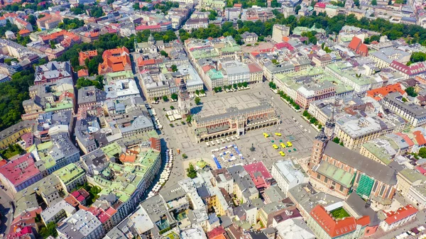 Krakow Polen Stora Torget 1300 Talets Stora Torg Utsikt Över — Stockfoto