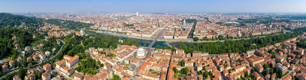 Torino Italia Panorama Della Città Vista Aerea Chiesa Parrocchiale Cattolica — Foto Stock