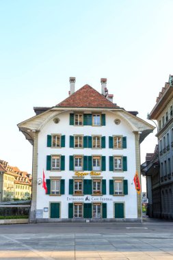 Bern, Switzerland - July 14, 2019: Historic building in the Bundesplatz Bern square
