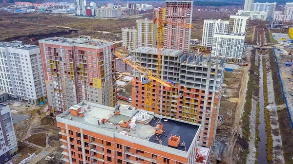 Jekaterinburg Russland Die Arbeit Von Turmdrehkranen Auf Einer Baustelle Neues — Stockfoto